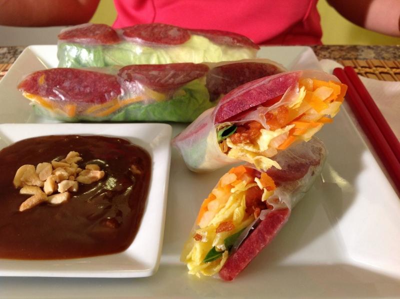 Bò bía ăn kèm sốt chấm chua ngọt