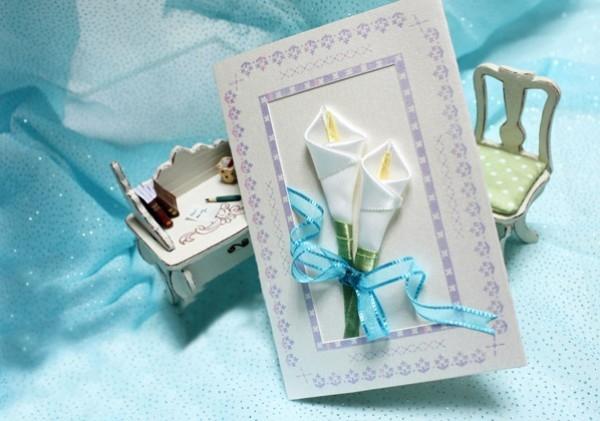 Cách làm thiệp  8/3 hoa ruy-băng