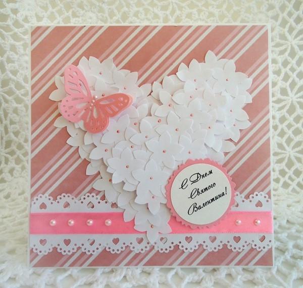 Thiệp Valentine handmade trái tim hoa cực yêu