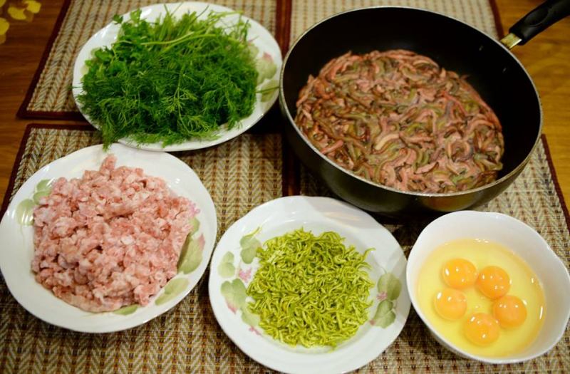 Nguyên liệu làm món chả rươi