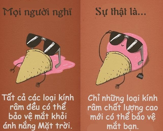 Đeo bất kì kính râm nào cũng được
