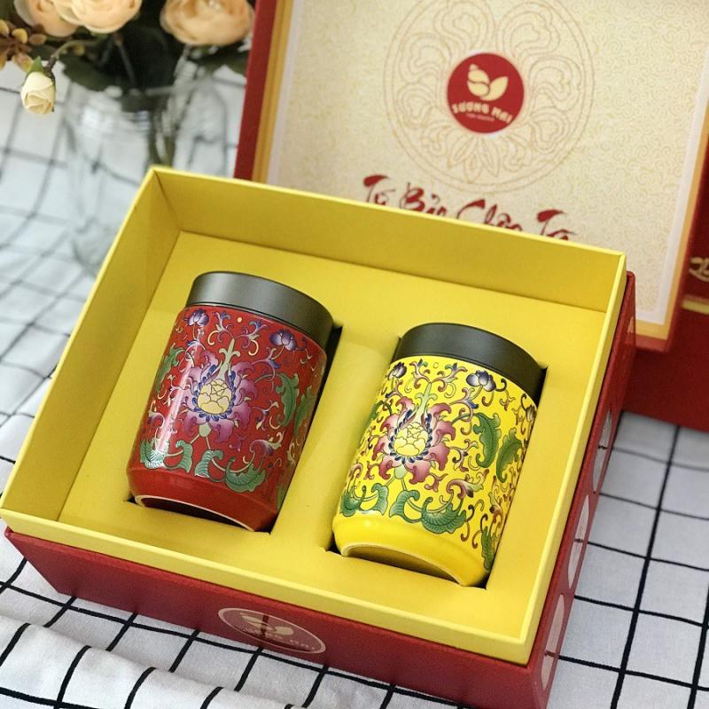 Hộp quà tặng Khai Tâm Tứ Phẩm Trà VIP Sương Mai