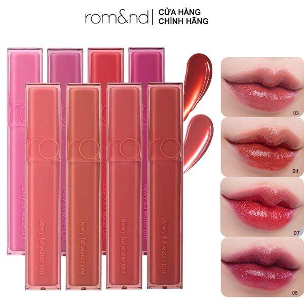 Son tint bóng, siêu lì cho đôi môi căng mọng Hàn Quốc Romand Dewyful Water Tint 5g