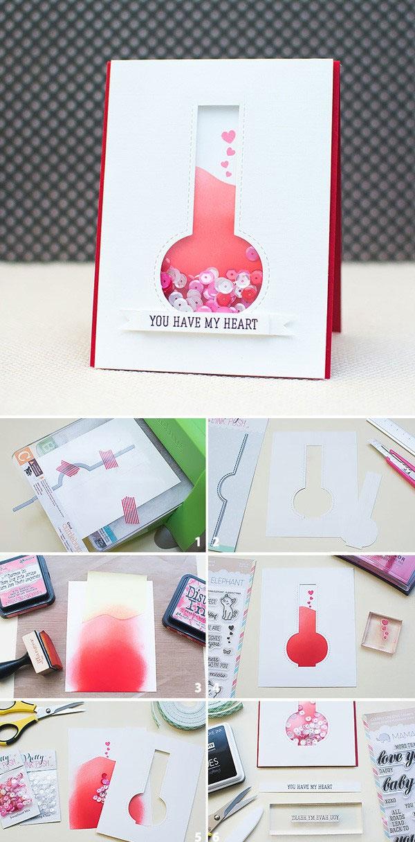 Thiệp Valentine lọ hóa chất tình yêu