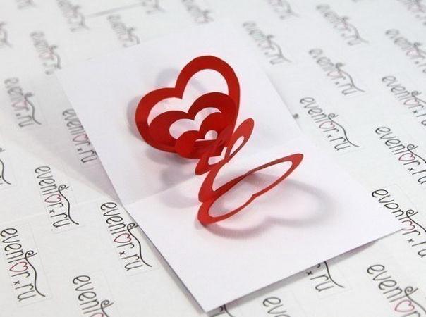 Thiệp Valentine trái tim 3D