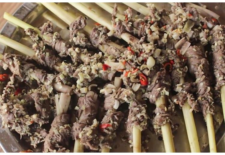 Thịt trâu hấp sả ớt