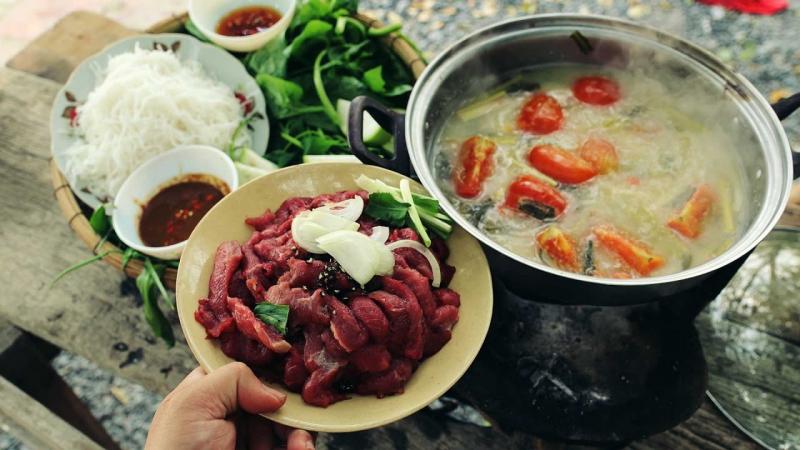 Thịt trâu nhúng mẻ