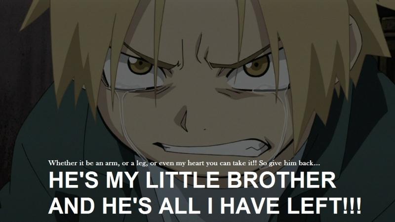 HE'S MY LITTLE BROTHER AND HE'S ALL I HAVE LEFT!