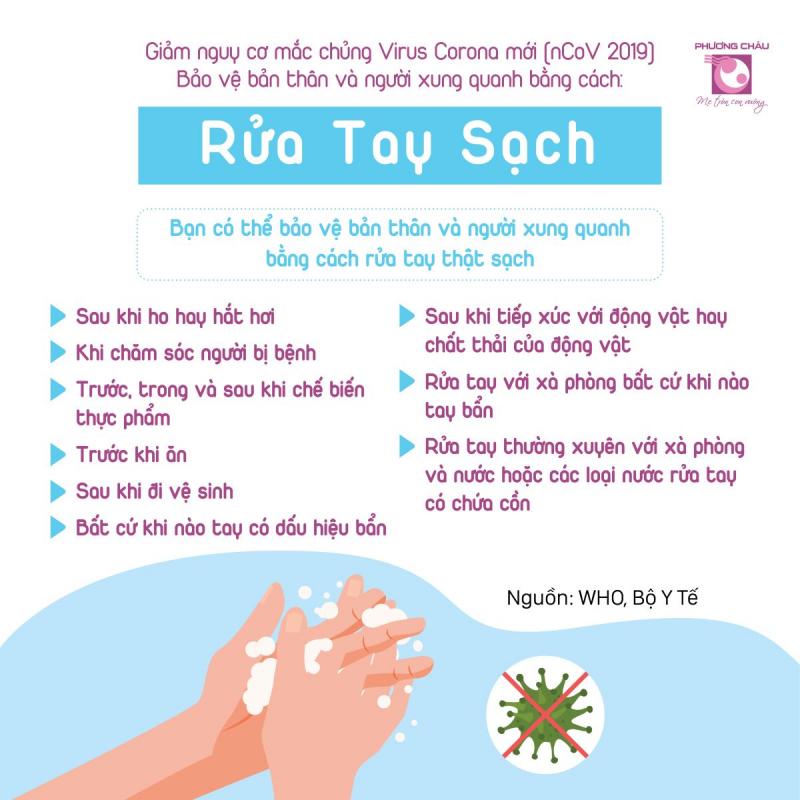 Tránh chạm tay vào mắt, mũi và miệng của mình