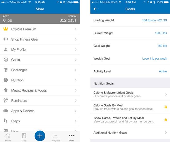 Ứng dụng tập luyện MyFitnessPal