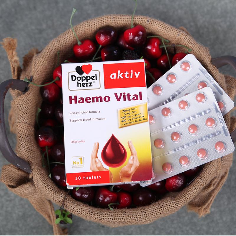 Viên uống bổ sung sắt và vitamin, ngừa thiếu máu DoppelHerz Aktiv Haemo Vital