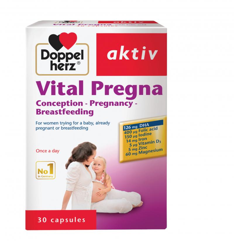 Viên uống bổ sung Vitamin và khoáng chất cho bà bầu Doppelherz Aktiv Vital Pregna