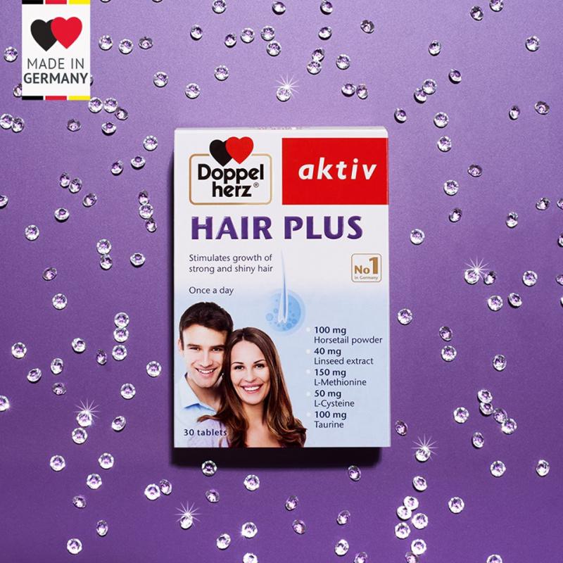 Viên uống chống rụng tóc và kích thích mọc tóc Doppelherz Aktiv Hair Plus